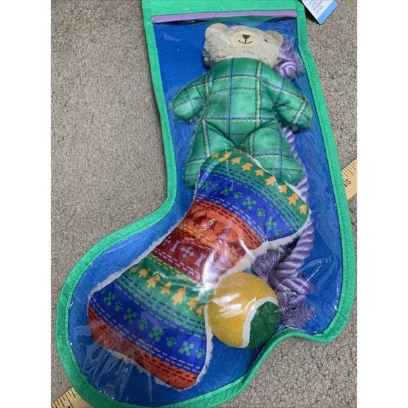 Boots & Barkley Medium/Large Stocking & Dog Toy Set - Bear Balls Rope Bone - Picture 6 of 6